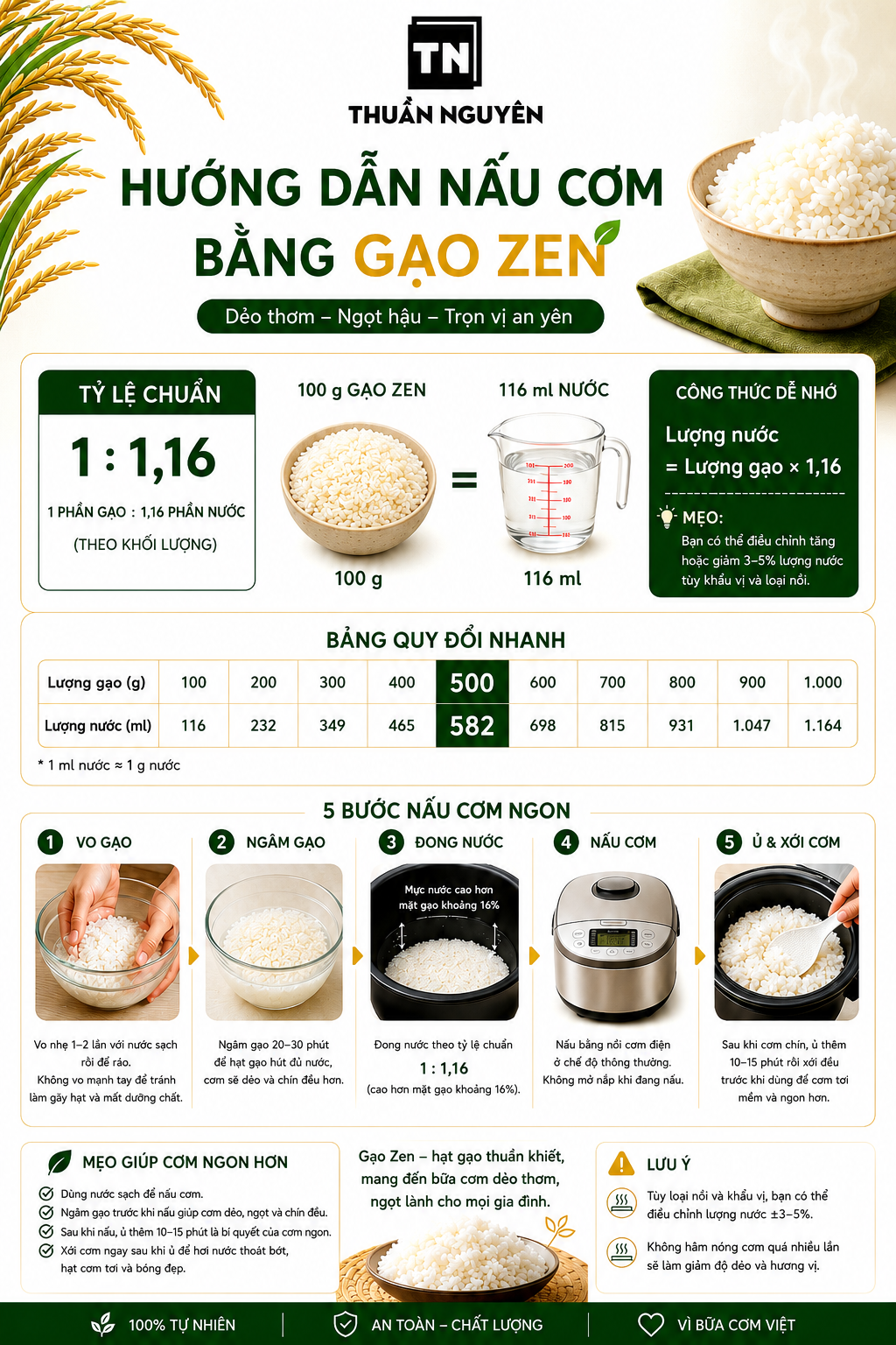 huong dan nau gao zen thuan nguyen