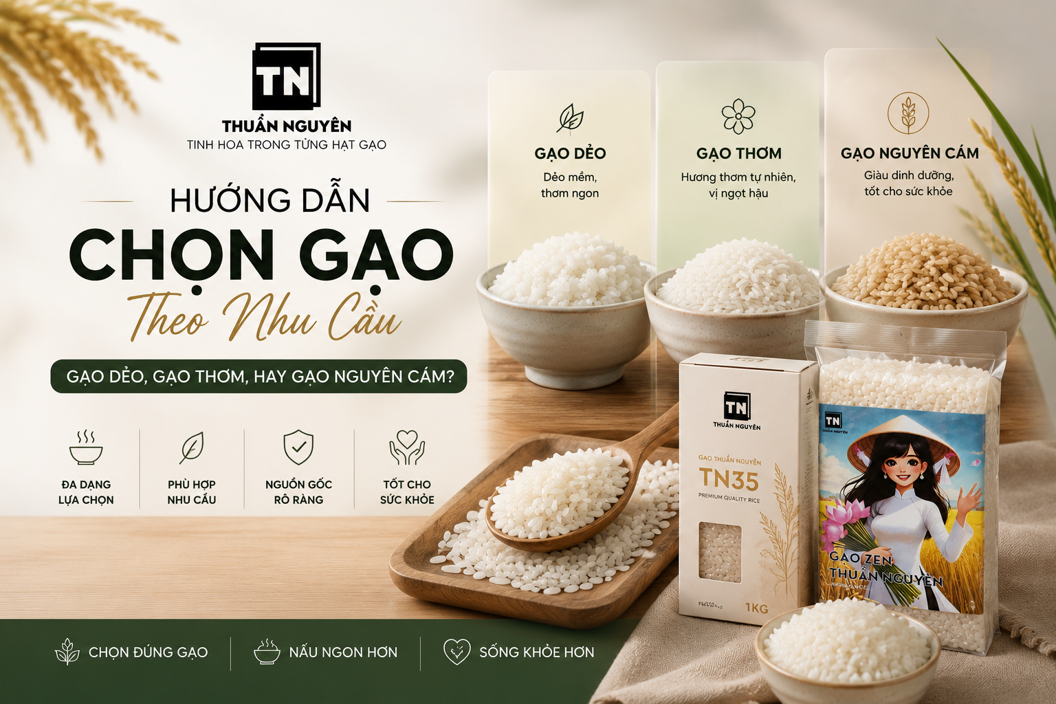 Hướng Dẫn Chọn Gạo Theo Nhu Cầu: Gạo Dẻo, Gạo Thơm Hay Gạo Nguyên Cám?